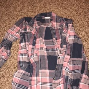 Pink and blue flannel